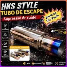 HKS Universal Inline Modificado Tubo de Escape Seção Traseira Bico Cauda Azul Assado Aço Inoxidável Carro Esportivo Onda