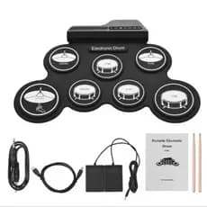 Tambor eletrônico USB portátil Rack tambor prática tambor dobrável Silicone rolo de mão tambor eletrônico Jazz