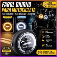 Retro motocicleta LED anjo olho farol CG125 Harley modificado alta perto da luz abertura circulação diurna farol redondo