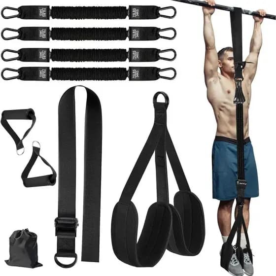 Faixas de Assistência para Flexões, Faixas de Resistência Ajustáveis de Alta Resistência para Treino com Barra de Flexão