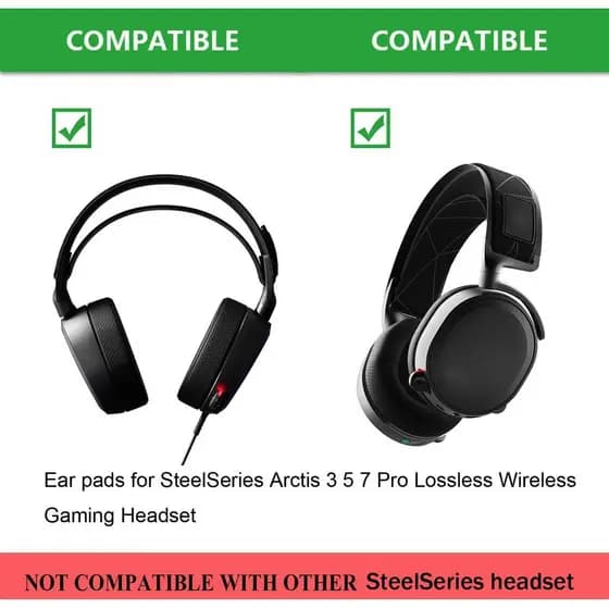 Almofadas de tecido de substituição para fones de ouvido Arctis 3/5/7/9, compatíveis com SteelSeries Arctis 3 / Arctis 5