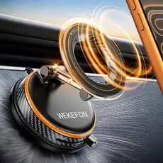 Suporte de celular para carro atualizado para Magsafe [Ventosa de 120LBS e ímã de 3000gf] 1100 °   Suportes Magnéticos A