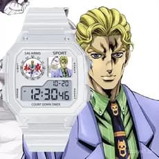 Relógio Digital JoJo's Bizarre Adventure, Relógio de Pulso com Alarme e Cronômetro, Relógio Estético Moderno para Crianç