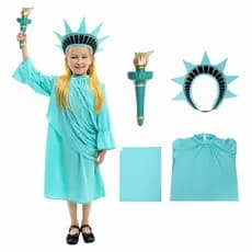 Fantasia de Estátua da Liberdade para o Dia da Independência, Conjunto de Fantasia Infantil para Apresentação, Fantasia
