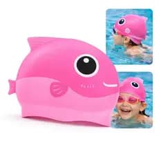 Touca de Natação Infantil Silicone Kids Peixinho Rosa