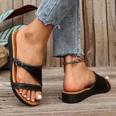 Sandálias planas femininas, sapatos femininos