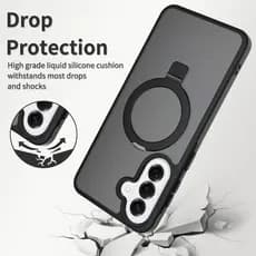 Adequado para capas protetoras magnéticas Samsung A17, com suporte de anel giratório