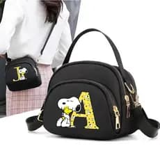 Bolsa Transversal Feminina com Estampa do Snoopy, Bolsa de Ombro com Estampa de Desenho Animado, Bolsa Pequena, Produto