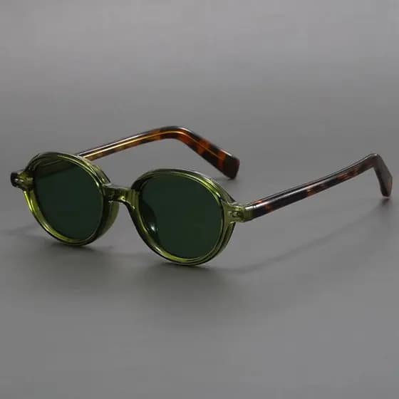 Óculos de Sol Polarizados Redondos Pequenos de Acetato Unissex Estilo Japonês Oval Retrô TR90 para Homens e Mulheres 0PX