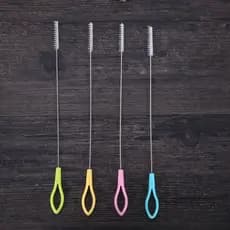 Escova de aço inoxidável para canudos com cabo, escova para tubos de ensaio, escova universal para garrafas e copos de á