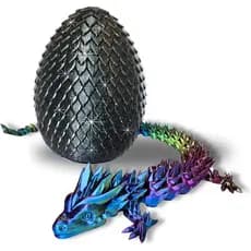 Dragão Articulado de 20" Impresso em 3D com Ovo Surpresa – Brinquedo Flexível para Crianças e Adolescentes, Presente par