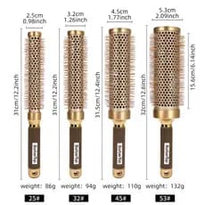 Escova de Cabelo Redonda de 4 Peças para Secagem com Secador, Escova de Rolos para Secagem e Estilização, para Mulheres,
