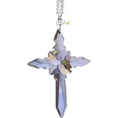 Pingente de Cruz de Cristal - Ornamento para Espelho de Carro e Decoração de Casa para Para-brisa, Sala de Estar, Entrad