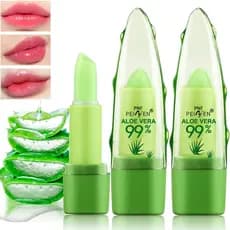2 Unidades de Batom de Aloe Vera, Bálsamo Labial Nutritivo e Volumizador de Longa Duração, Hidratante, Batom de Gelatina