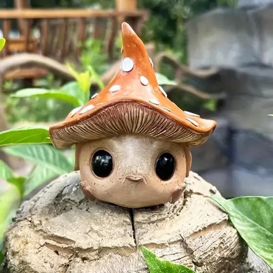 Estátua Decorativa de Cogumelo para Jardim Externo, Estátuas de Gnomos de Jardim para Mesa de Casa, Quintal, Pátio, Jard