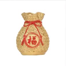 NALoRa Decor Presente de Boa Sorte, Estátua de Saco da Sorte, Vaso de Resina em Forma de Saco de Dinheiro Vermelho, Vaso