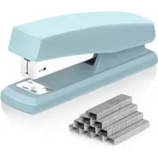 Grampeador Deli, Grampeadores de Mesa com 640 Grampos, Grampeador de Escritório, Capacidade para 25 Folhas, Azul