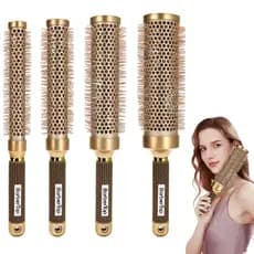 Escova de Cabelo Redonda de 4 Peças para Secagem com Secador, Escova de Rolos para Secagem e Estilização, para Mulheres,
