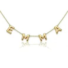 Colar Personalizado com Nome TRANGEL, Colar Choker com Inicial Banhado a Ouro 18K, Colar Delicado com Letras Personalizá