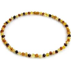 Colar de Âmbar Báltico Amber Guru para Mulheres e Homens (Autêntico, Certificado) - 17,7 Polegadas, Contas Polidas - Joi