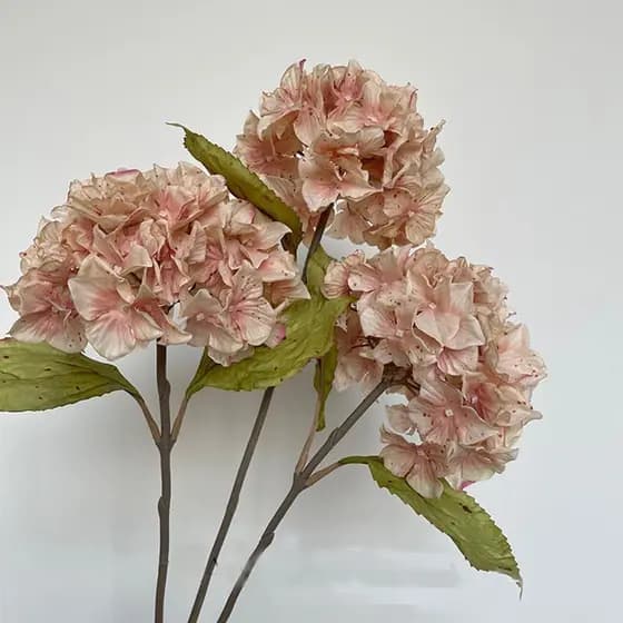 3 Peças de Flores Artificiais de Hortênsia Secas, Ramos de Flores Falsas para Decoração de Arranjos Florais em Casa, Esc