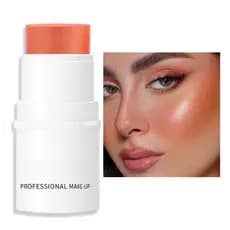 Bastão de Blush Creme Laranja para Bochechas, Blush em Creme para o Rosto à Prova d'Água, Bastão de Maquiagem Blush Mult