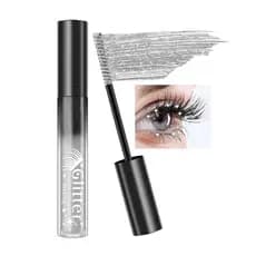 Máscara de Cílios com Glitter Prateado, Máscara Colorida à Prova d'Água com Brilho de Diamante, Máscara Multiuso para De