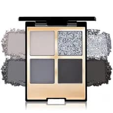 CAKAILA Paleta de Maquiagem com 4 Cores de Sombra para Olhos, Paleta de Sombras para Olhos em Tons de Preto, Cinza, Natu