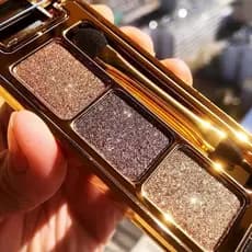 Paleta de Sombras com Glitter, Paleta de Sombras Cintilantes em 3 Cores, Sombra Dourada Altamente Pigmentada, de Longa D