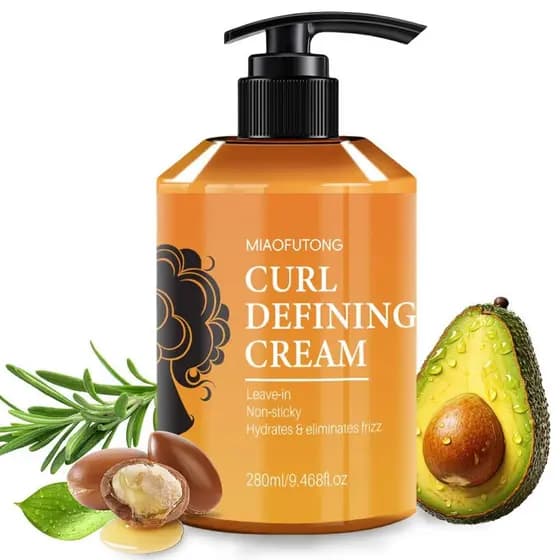 Creme Modelador de Cachos Marroquinos, Creme para Cachos, Máscara Capilar com Óleo de Argan, Creme Suavizante para Cacho
