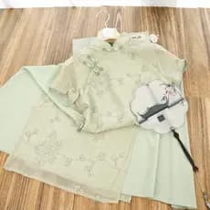Novo Vestido Cheongsam Feminino de Verão 2025, Estilo Chinês Verde, Elegante e Aprimorado para o Dia a Dia, Tamanho 2XAV