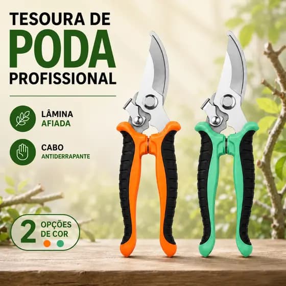 Tesoura De Poda Profissional Aço Inox Ultra Afiada Com Mola E Trava Para Jardim Pomar Plantas Bonsai