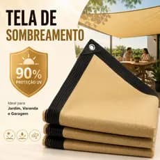 Tela Sombrite 90% De Sombreamento Anti UV Com Ilhós Bainha Reforçada 4x6m 5x6m Para Garagem Piscina