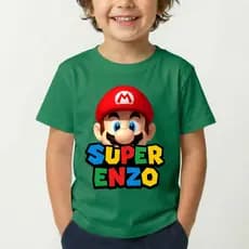 Camiseta Infantil Super Mario Personalizada- ( APÓS FINALIZAR A COMPRA JA MANDA O NOME NO CHAT)