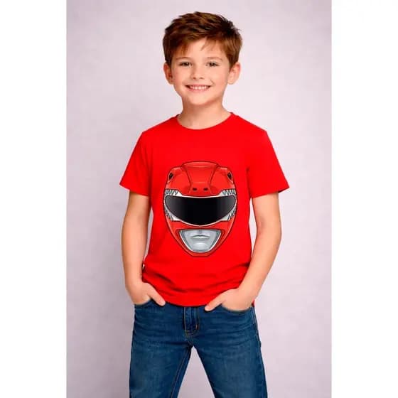 Camiseta Infantil Personagens Power Rangers Camisa 100% Algodão Comfortavel Chega Rápido Full