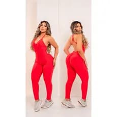 Macacão Fitness Empina Feminino Zero Transparência Bojo