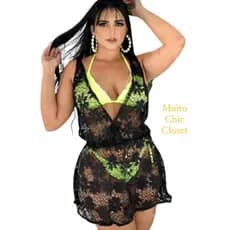 Saída de Praia Vestido Moda Praia Piscina feminino Biquíni Premium