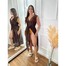 Saída De Praia Vestido Longo Moda Praia Feminino Piscina Biquíni Premium
