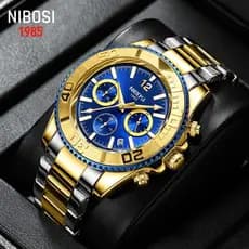 Relógio de Luxo Masculino NIBOSI, à Prova d'Água, Relógio de Pulso de Quartzo para Negócios, Relógio Esportivo Elegante,
