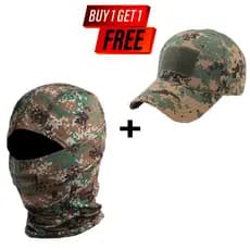 Compre um e ganhe outro de brinde: Balaclava de pesca + chapéu camuflado, chapéu de selva camuflado masculino para ativi