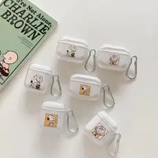 Capa de fone de ouvido fofa do Snoopy e Charlie Brown, adequada para AirPods 1 2 3 Pro 2021 sem fio Bluetooth, capa prot