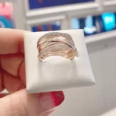 Anel de Cruz em Prata S925 para Mulheres, Joia de Moda, Presente KOX7 B3XI
