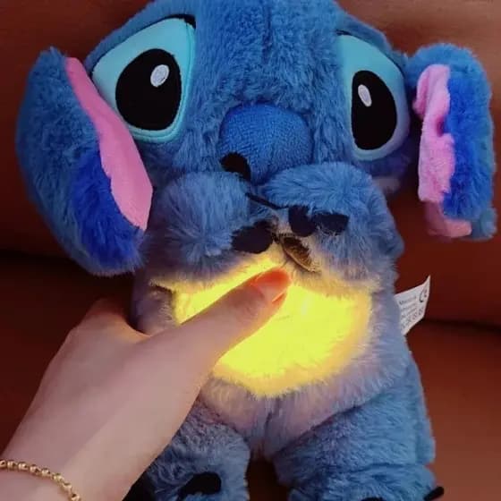 Brinquedo de pelúcia Lilo e Stitch, brinquedo infantil fofo e confortável, brinquedo para dormir com música e luzes ITFJ