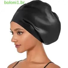 Touca de Natação Impermeável BOLONI, Faixa de Silicone Elástica, Design Reforçado, Profissional para Mergulho O9BV