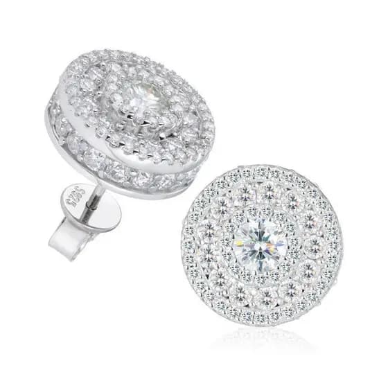 Brincos de Moissanite em Prata Pura Youchi Youni, Brincos de Prata 925, Conjunto de presente perfeito para homens e mulh