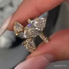 MaxineCZ4.0ctMarquiseCut2PCGoldenEngagementRingSet,BridalRingSetInSterlingSliver,5ACubicZirconiaWomen'sRingJewelry,Weddi