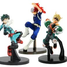Figuras de Anime My Hero Academia de 16-18 cm: Midoriya, Todoroki, Katsuki Bakugo, Figuras de Ação em PVC, Modelo Brin E