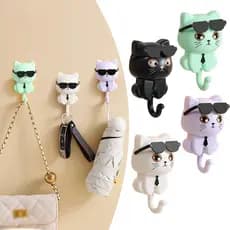 Porta-chaves de Gato Estiloso, Gancho de Parede de Gatinho Fofo, Suporte Decorativo de Gato Montado na Parede NNNB
