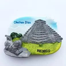 Ímã de Geladeira em Resina 3D da Civilização Maia no Sítio de Chichen Itza, no México, Souvenir Criativo Feit 1IF5