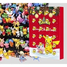 Calendário de Contagem Regressiva de Natal Pokémon 2023, Caixa com 24 Peças/Conjunto, Figuras de Anime do Pikachu, Brinq